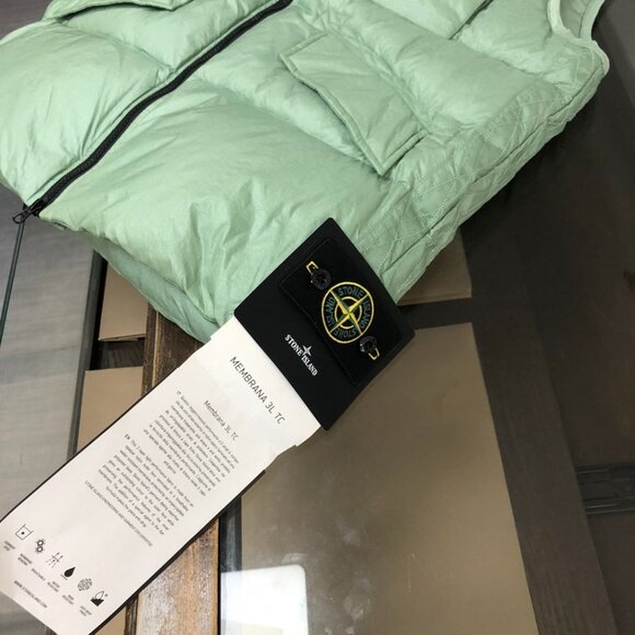 Stone Island Hooded Down Vest (Light Green) - Picture 6 of 9